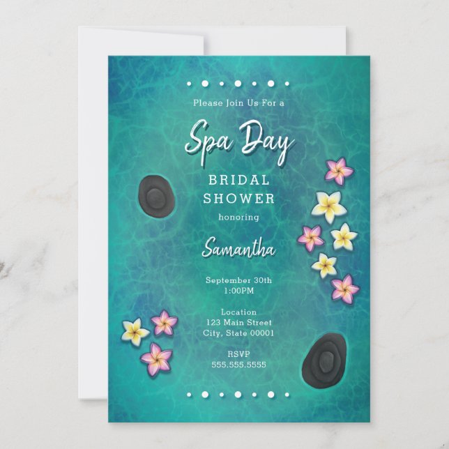 Floating Flowers Spa Day Invitation (Front)