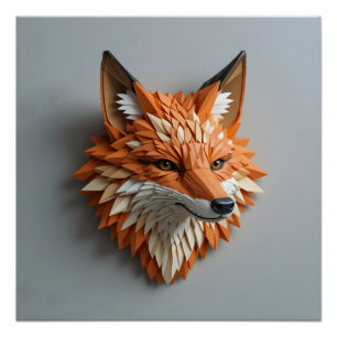 Floating Fox Sculpture Poster