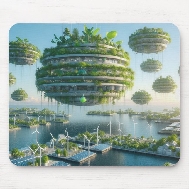 Floating Gardens of Tomorrow Mouse Pad (Front)