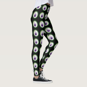 Floating Glowing Purple Eyeball Eye Halloween Leggings
