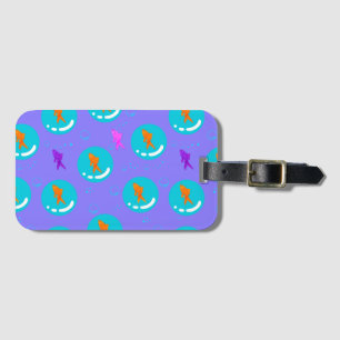 Floating goldfish_periwinkle luggage tag