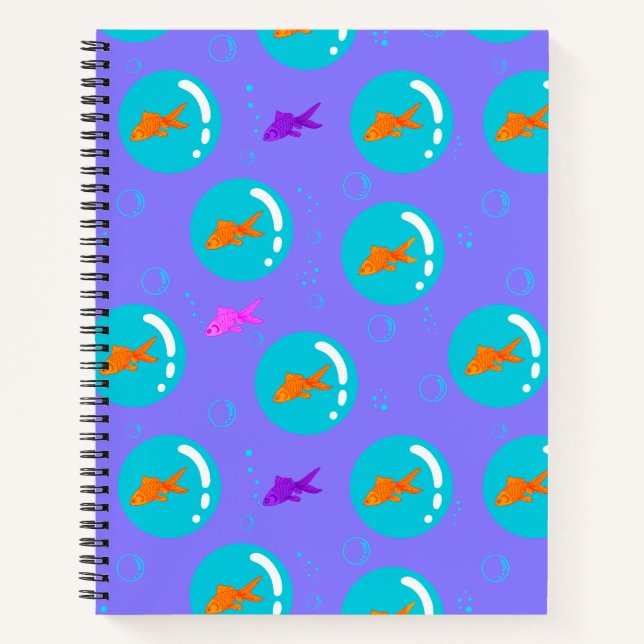 Floating goldfish_periwinkle notebook (Front)