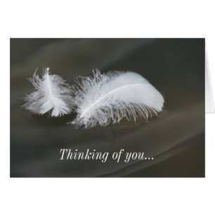 Floating Goose Feathers Thinking Of You Card