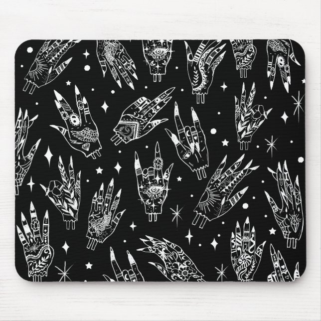 Floating Gothic Witchy Hands Mouse Pad (Front)