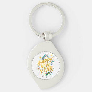 Floating Graffiti Elegance – New Year in Gold, Neo Key Ring