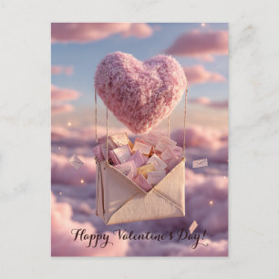 Floating Heart of Love Letters Design Postcard