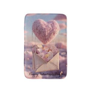 Floating Heart of Love Letters Design Postcard Bath Mat