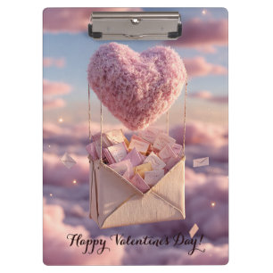 Floating Heart of Love Letters Design Postcard Clipboard