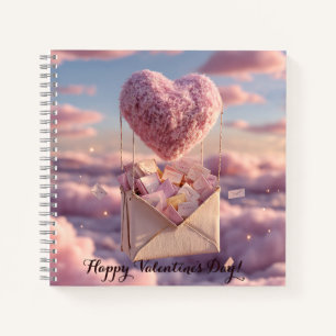 Floating Heart of Love Letters Design Postcard Notebook
