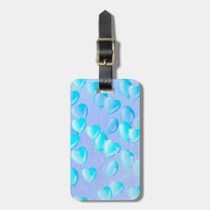 Floating Hearts & Dreams - Blue Balloons Luggage Tag