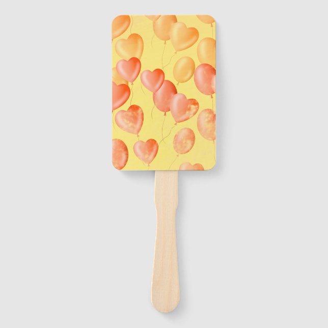 Floating Hearts & Dreams - Yellow & Orange  Hand Fan (Front)