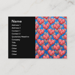 Floating Hearts on Blue Business Card