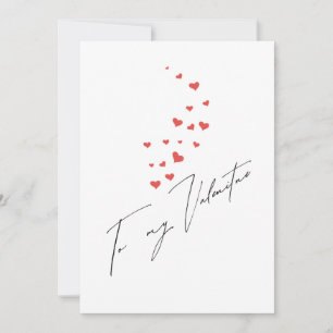 Floating Hearts To My Valentine Scripted Holiday Card