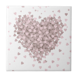Floating hearts Valentine Ceramic Tile