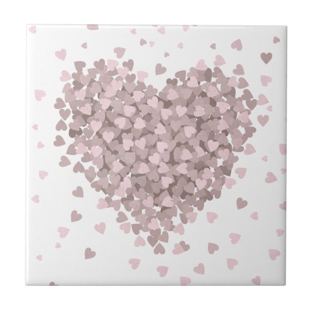 Floating hearts Valentine Ceramic Tile (Front)
