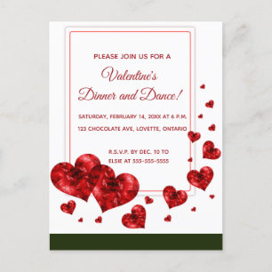 Floating Hearts Valentine's Day Party Invitation