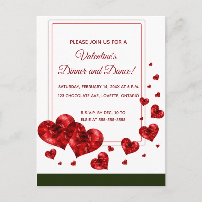 Floating Hearts Valentine's Day Party Invitation (Front)