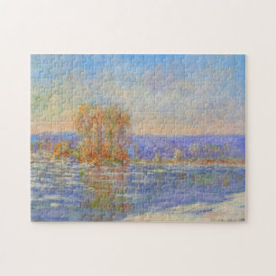 Floating Ice at Bennecourt Monet Fine Art Jigsaw Puzzle