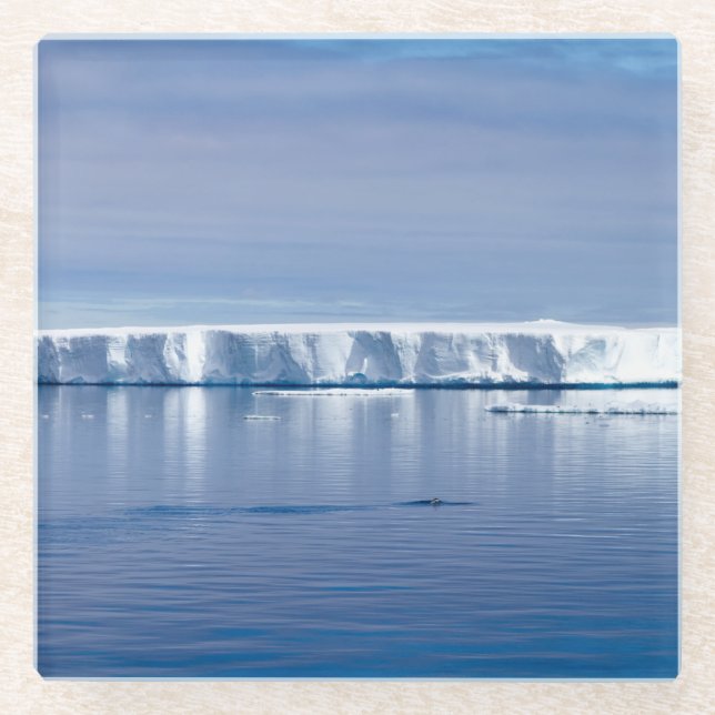 Floating iceberg glass coaster (Front)