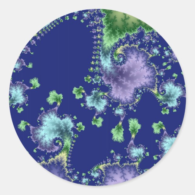 Floating In - Fractal Classic Round Sticker (Front)