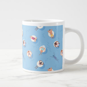 Floating in the Lazy River Pattern Large Coffee Mug