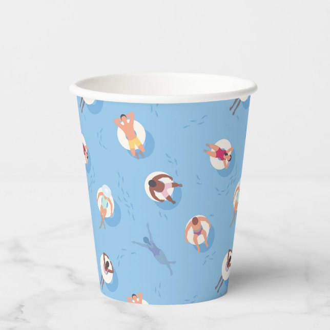Floating in the Lazy River Pattern Paper Cups (Front)