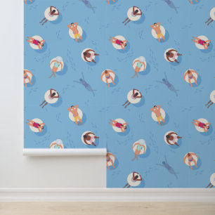 Floating in the Lazy River Pattern Wallpaper