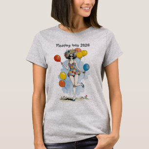 Floating Into 2026 New Years With Balloons T-Shirt