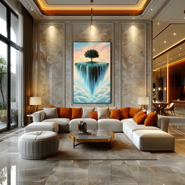 Floating Island with Tree and Waterfalls – Surreal Poster (Creator Uploaded)
