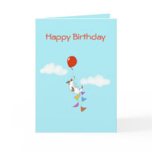Floating jack russell puppy birthday card