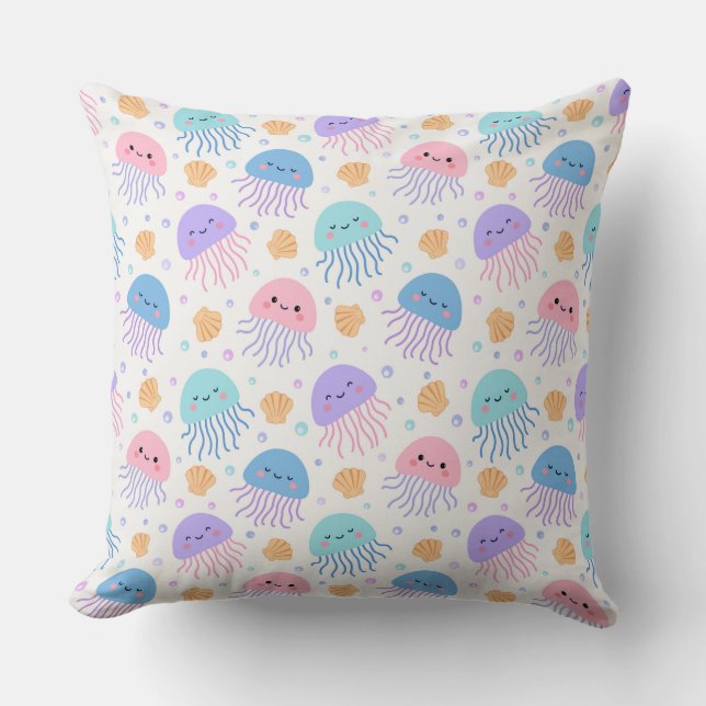Floating Jellyfish Friends  Cushion (Front)