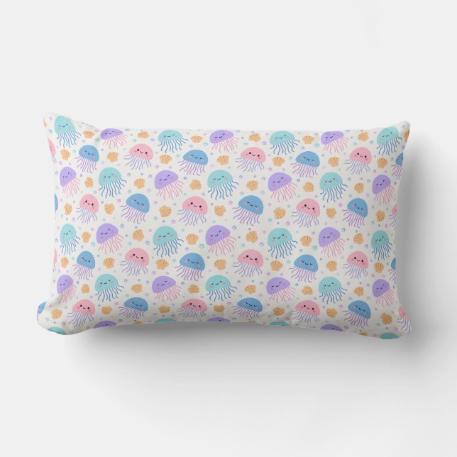 Floating Jellyfish Friends Lumbar Cushion (Front)