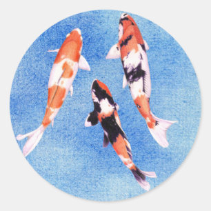 Floating Koi Blue Sticker