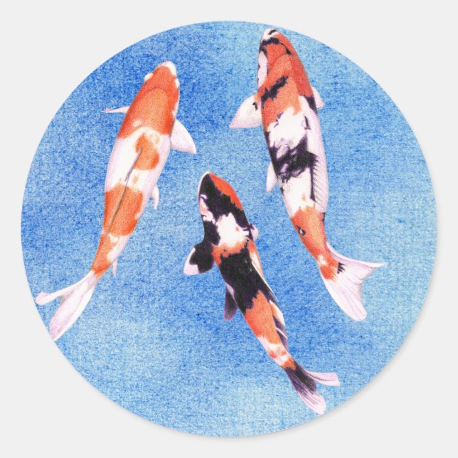 Floating Koi Blue Sticker (Front)