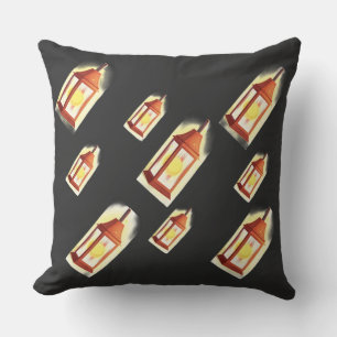 Floating Lantern Glow Pattern Cosy Aesthetic Decor Cushion