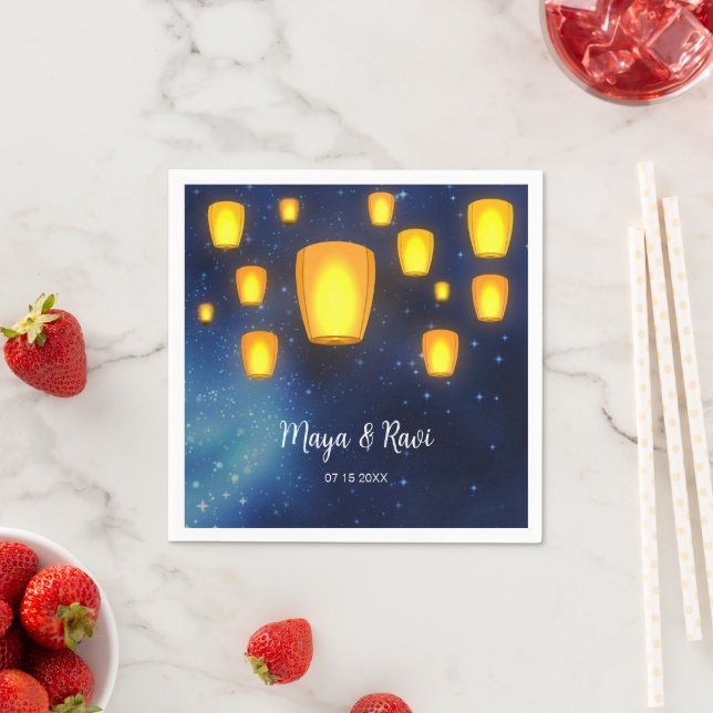Floating Lanterns Wedding Napkin (Insitu)