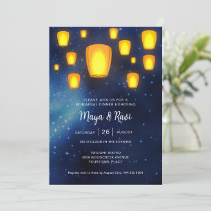 Floating Lanterns Wedding Rehearsal Dinner Invitation