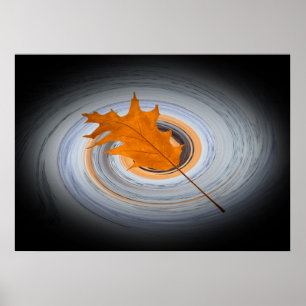 Floating leaf poster