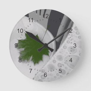 floating leaf round clock