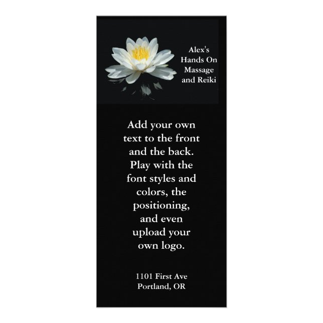 Floating Lotus Flower Rack Card (Front)