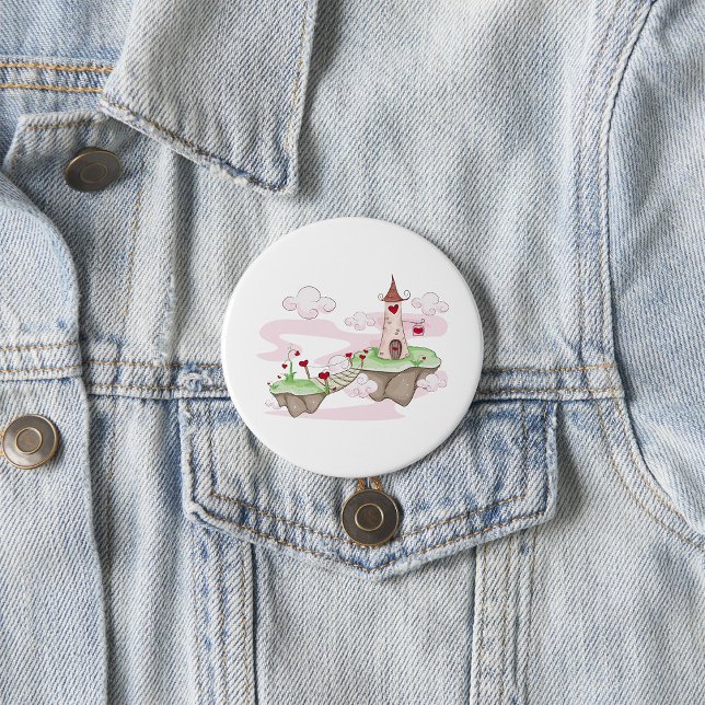 Floating Love Castle Illustration Romantic Fantasy 7.5 Cm Round Badge (Creator Uploaded)