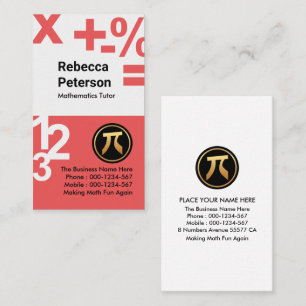 Floating Math Numbers Symbols Business Card