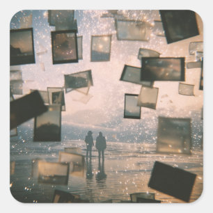 Floating Memories by the Sea Square Sticker