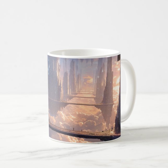 Floating Metropolis in the Clouds Coffee Mug (Front Right)