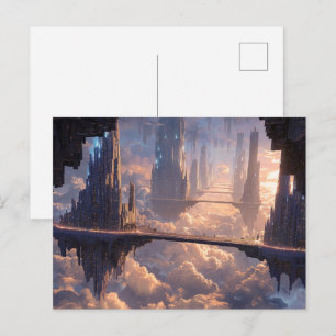 Floating Metropolis in the Clouds Postcard