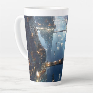 Floating Metropolis in the Sky Latte Mug