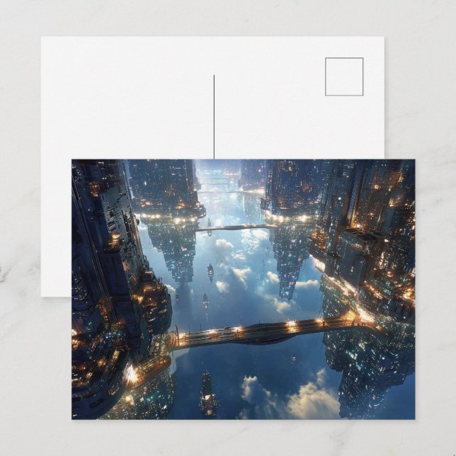 Floating Metropolis in the Sky Postcard (Front/Back)