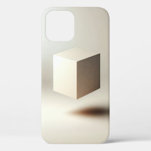 Floating Minimalist Cube Art - Modern Wood and Fab iPhone 12 Case
