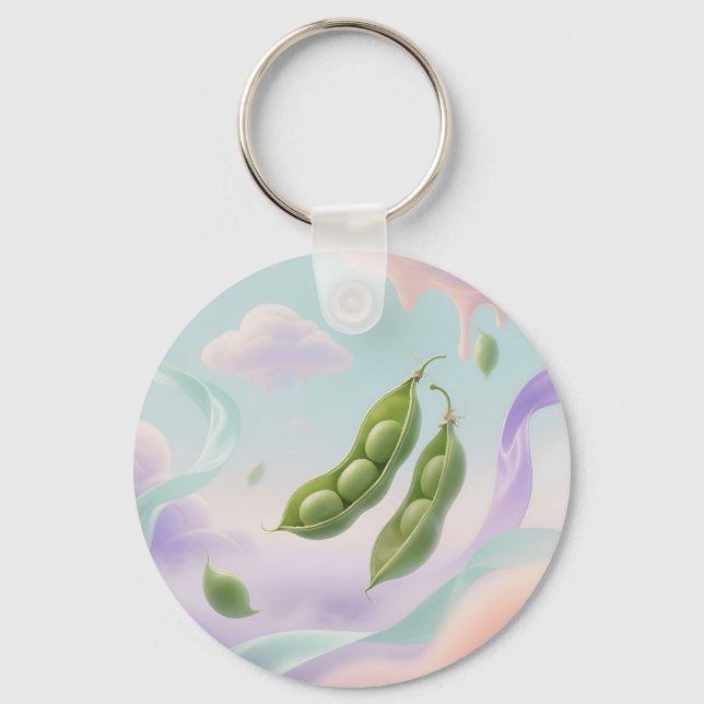 Floating Pea Pods Dreamy Key Ring (Front)