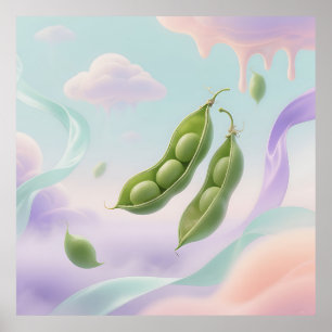 Floating Pea Pods Dreamy Poster